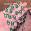 Venta al por mayor de fábrica pulsera de lujo de calcedonia verde chapada en plata 925 de alto hielo ágata jade joyería para mujer