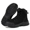 Botas de Entrenamiento de Campo al Aire Libre de Caña Alta de Gran Tamaño con Forro de Lana, Zapatos de Senderismo para Entrenamiento al Aire Libre en Negro y Marrón
