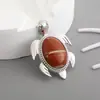 Colgante de Piedra Natural y Cristal Estilo Europeo y Americano Collar DIY Aleación Incrustada Accesorios de Colgante de Joyería de Cristal Transfronterizo