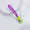 Lanyard Tejido de Poliéster con Hebilla Metálica de 12 cm Color Dopamina, Correa para Botella de Agua, Bloques de Color, Hecho a Mano, Creativo, Estilo Corto, Antiperdida, Duradero