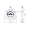 Rodamientos con Recubrimiento de Plástico 608 Rodillo con Ranura 624U Polea para Puertas y Ventanas Deslizantes 625 Ranura de Eub de Nylon Fabricante 626