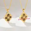 Cadena para Clavícula Bvlgari Ópera Italiana Corte Francés Lujo Ligero Oro Fundido de 18 Quilates Cepillado Collar de Trébol de Cuatro Hojas