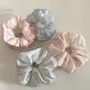 Goma para el pelo de encaje azul a rayas con sal marina fresca estilo coreano, accesorio elástico versátil de alta gama para coleta baja