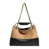 2026 Nuevo Estilo Bloques de Color Gamuza Estilo Chanel Acolchada con Cadena Cuero Mate Bolso de Axila, Bolso de Mano, Bolso de Hombro, Bolso Cruzado Tipo Cubo