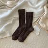 Calcetines de Lana Retorcida Estilo Japonés Otoño e Invierno para Mujer Estilo Coreano Vintage Ins Color Sólido Simple Engrosados Cálidos de Caña Media Apilados