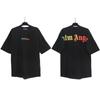 Versión correcta PALM camiseta de manga corta con estampado de letras de ángeles de oso decapitado para hombre y mujer, manga corta de verano
