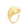 Anillo abierto de acero inoxidable con forma de gota de agua y incrustaciones de diamantes lisos de moda transfronteriza, anillo de joyería de moda de alta gama que combina con todo para mujer