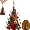 Pendente acrílico de árvore de Natal para guitarra Amazon transfronteiriça Decorações de Natal pingente plano para carro