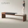 Banqueta de Troca de Sapatos de Design de Luxo para Porta, Casa de Luxo Leve, Banqueta Baixa Simples e Casual para Cabeceira, Banco de Entrada Estilo Meados do Século
