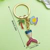 Chaveiro concha estrela do mar transfronteiriço liga pingente gota de óleo requintado bolsa de menina chaveiro de pérola presente joia
