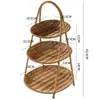 Mesa de Centro para Sala de Estar de Múltiples Niveles Plato para Frutas Ratán de Imitación Plato para Snacks de Frutas Secas Plato para Snacks tipo Bolsa Bandeja para Comida