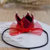 Corona de Banda para el Cabello de Bebé de Cien Días Accesorios para Vestido Infantil Flor Dorada Borgoña Pinza para el Cabello de Bebé Foto