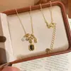 Colar de Pérolas e Pedra Olho de Tigre Melard Estilo Retro Igual ao de Qi Wei para Mulheres, Luxo Leve, Moda de Alto Padrão, Corrente Elegante para Suéter, Novo