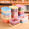 Caixa de Armazenamento com Drenagem Caixa de Conservação para Geladeira Caixa de Refrigeração Selada para Frutas Cozinha Alimentos Cesto com Drenagem de Quatro Compartimentos Suporte de Armazenamento