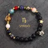 Pulsera de ocho planetas doce constelaciones Pulsera explosiva transfronteriza de Amazon Pulsera de piedra natural del universo Venta al por mayor de fábrica