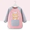 Bata de Pintura Infantil, Delantal de Pintura Artística, Babero para Comer de Bebé, Guardería Cinta Mágica Impermeable Ropa para Usar al Revés