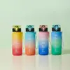 Taza de Agua Cuadrada con Gradiente Transparente Fresca de 450-600ML Estilo de Moda Simple Viento Transfronterizo Taza de Bebida Directa Espacio