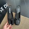 Sapatos Mary Jane Retrô Franceses de Bico Quadrado e Salto Grosso Femininos 2025 Novo Verão Combinação Total Estilo Fada Sandálias plus size