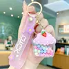 Chaveiro Criativo de Sorvete de Morango com Óleo Pingente para Mochila de Casal Chaveiro Fofo para Crianças Decoração Exquisita Presente