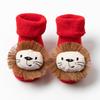Calcetines de Otoño e Invierno para Bebé, Calcetines Antideslizantes para Recién Nacidos con Puntos, Calcetines Rojos de Piso para Bebé de un Mes, Engrosados y Cálidos