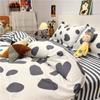 Funda Nórdica de Oso Americano de Dibujos Animados de Cuatro Piezas para Cama de 1.8 Ropa de Cama Individual para Dormitorio de Estudiante Sábana Juego de Tres Piezas Lijado