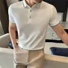 Rede de Lojas Dropshipping Camisas Polo Masculinas Finas de Verão com um Visual de Marido, Camisetas Masculinas de Manga Curta Sem Costura de Seda de Gelo Roupas Masculinas