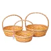 Cesta de Picnic de Ratán Estilo Nórdico Pastoral Plegable para Frutas Huevos Regalo Cesta de Picnic para Salidas