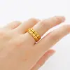 Anillo abierto con moneda de oro vietnamita bañado en oro para hombre y mujer, estilo retro, imitación de latón, dorado, rojo, de Internet.