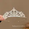 Tiara de Coroa Princesa Infantil Fita de Cabelo de Pérola Elástico para Cabelo Corda de Cabelo para Meninas Alta Elasticidade Corda de Cabelo Acessório de Coque para Cabelo