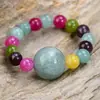 Anillos Artesanales de Piedra Natural con Cuentas de Alta Venta Transfronteriza para Mujer, Anillos Lisos de Ágata de una Sola Cuenta, Turmalina de Colores, Joyería Europea y Americana