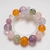 [Yunuo Xiaoxiao] Pulseira de Cristal Branco Natural para Mulheres, Pulseira Versátil de Cavalo Rosa Lavanda Clareador Atacado