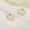 Anillo coreano elegante para el hueso de la oreja para mujer, oro de 14K, hebilla para la oreja, pequeño y exquisito, diseño simple, estilo cool, aretes nuevos para mujer