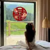 Eletrostático de Casamento Sala de Casamento Palavra Feliz Estéreo Decoração de Casamento Conjunto Especial Adesivos Porta da Sala de Casamento Quarto Decoração Suprimentos