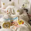 Ropa de Cama Ins Clase A Algodón Puro Juego de Cuatro Piezas Funda de Edredón Funda de Edredón de Algodón Puro Cama Sábanas de Cama Individual Dormitorio de Estudiante Juego de Tres Piezas