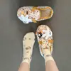 Chinelos Casuais de Pelúcia Desenho Animado para Dedos dos Pés para Mulheres, Chinelos Planos Modernos e Fofos, Para Usar Fora de Casa com Solado Macio, Chinelos Peludos de Encaixar