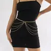 Cadena Dorada de Cintura con Borlas Multicapa Sencilla Sexy de Verano Transfronteriza Europea y Americana Joyería para Mujeres Accesorio de Cintura Corporal Cadena de Ropa Accesorio de Cintura