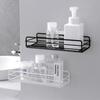 Estante de Almacenamiento Rectangular de Hierro para Baño Montado en Pared, Sin Taladro, Adhesivo Fuerte para Baño y Cocina, Montaje sin Rastro