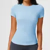 Camiseta de Nuevo Primavera Transfronteriza Ropa de Yoga Manga Corta para Mujer Corte Delgado Ropa de Fitness Top Camiseta Deportiva para Correr al Aire Libre Manga Corta