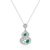 Patrón Hueco Fulu Colgante de Calabaza de Diamante Rojo Collar con Gema de Esmeralda Simulada Juego de Anillo Pendientes de Gemas de Colores