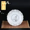 Plato de Frutas para Ofrenda a Buda, Set de Ofrenda a Buda para el Hogar, Copa de Ofrenda, Florero, Quemador de Incienso de Cerámica con Relieve Dorado, Set de Ofrenda a Buda