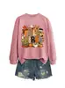Amazon eBay Estação Independente Casual Confortável Vibes de Outono Femininas Folha de Bordo Chá de Leite Abóbora Estilo Outono/Inverno Moletom