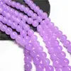 Contas de vidro de 10mm cor jade imitação, pulseira com contas feitas à mão com furo passante, colar, joias de moda DIY, acessórios de contas soltas