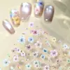 Pegatinas para Uñas con Flores Secas Simuladas Estilo Nuevo Flores Florecientes de Primavera Jardín de Monet Florales Pequeños en Relieve de Flores Secas