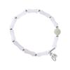 Pulsera de Cuentas Redondas de Hoja Esmerilada Slub de Plata Esterlina 925 para Mujer Diseño Simple de Cuerda Estampada Pulsera de Jade Natural B6769