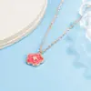 Collar de Flor con Goteo de Aceite Tachonado de Diamantes, Cadena para Clavícula Flor de Durazno, Diseño de Nicho, Exquisito y Compacto, Nuevo Estilo 2022, Colgante de Lujo Ligero
