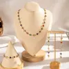 Moda Transfronteriza Europea y Americana de Gama Alta Colorido Conjunto de Collar con Borlas Ojo del Diablo Joyería Creativa de Nicho Corazón para Mujeres