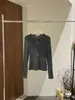 [Kai Pu] Treze Fileiras Outono Francês Relaxado Meio Zíper Slim-Fit Versátil Ombro Normal Manga Longa Camiseta T Feminina TB8165