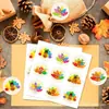 Hk058-T Pegatinas Redondas Decorativas de Acción de Gracias Adhesivo para Sobre de Tarjeta de Felicitación Dibujos Animados Pavo Pegatinas de Sellado Redondas
