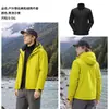 Chaqueta 3 en 1 estilo Luotuo para hombre y mujer, cintura ajustable, corte ajustado, resistente al viento para exteriores, impermeable, cálida, ropa para viajes y montañismo