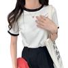 Camiseta Básica Casual para Mujer, Camiseta de Manga Corta Ajustada, Nuevo Estilo Coreano Verano 2026 Estudiante Cuello Redondo Moda Femenina